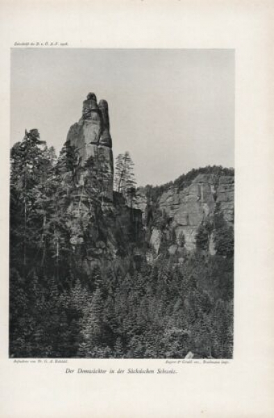 1908 - alter Druck - Der Domwächter in der Sächsischen Schweiz